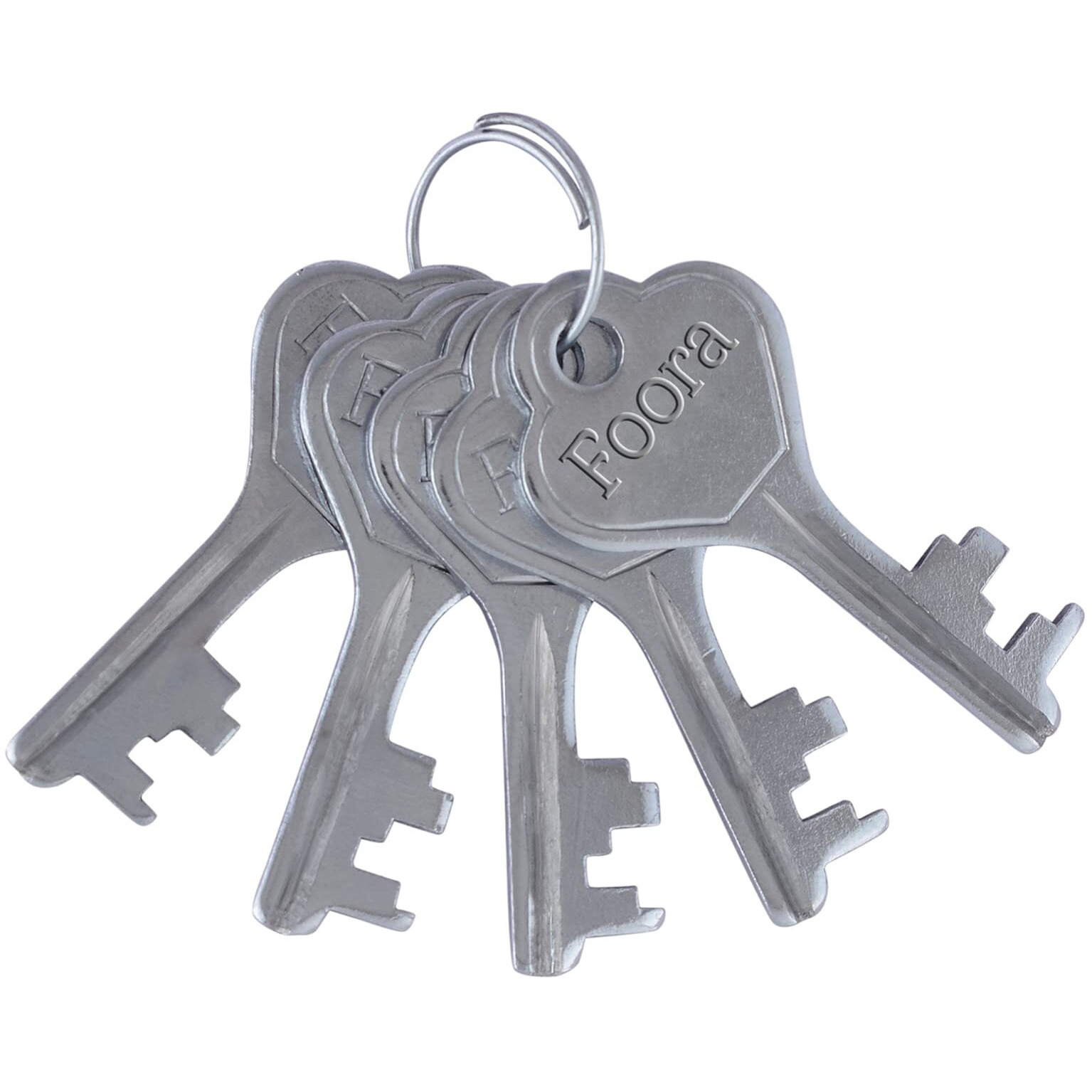 Foora Lock And Key Round 65 With 5 Keys, Steel Round 65Mm Padlock Pack Of 4