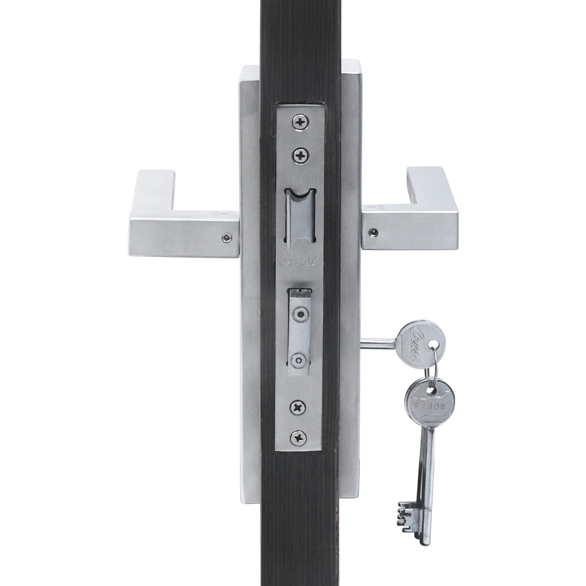 Blue Space Premium Heavy Duty Mortise Door Lock For Bedroom, Living Room, Main Door | 3 Keys | 6 Lever Double Stage Lockset For House Hotel Office (Lb201, Matt Satin)