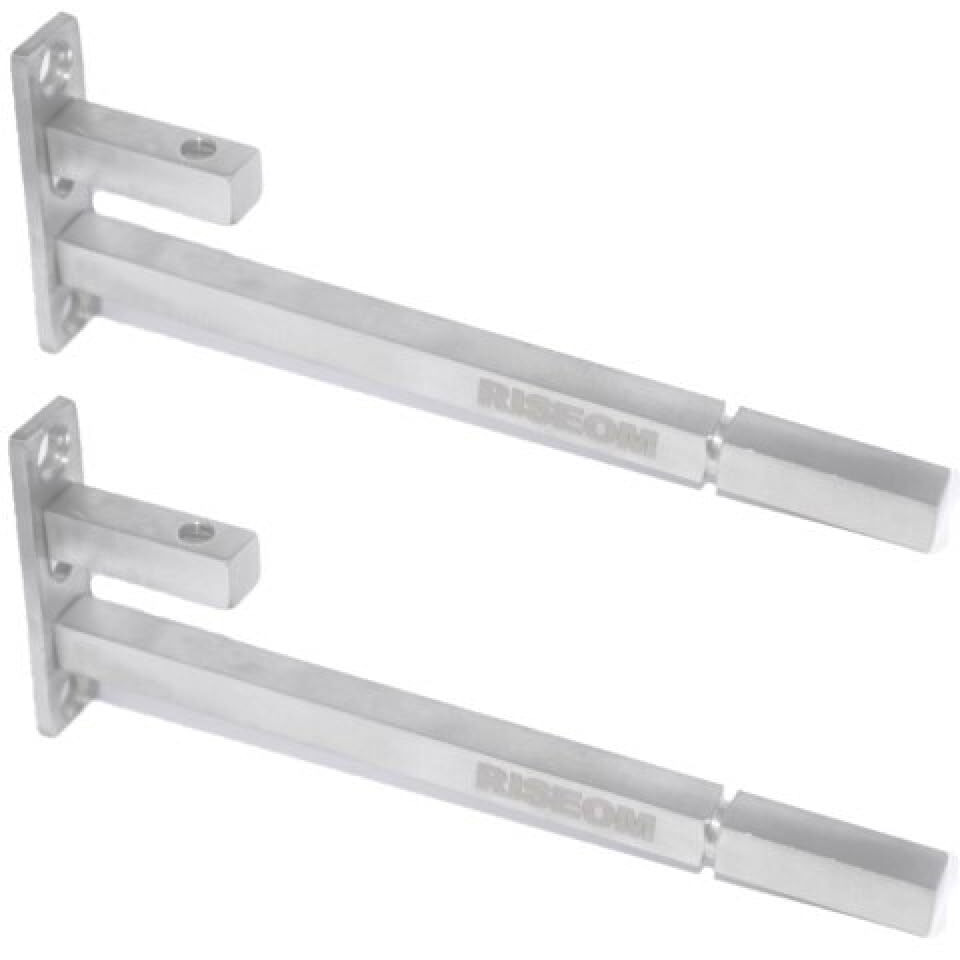 Riseom 12 Inch Heavy F Type Shelf Bracket (Adjustable) / 9.5 Mm Rod Thickness / Supports 6,8,10,12 Mm Of Glass Thickness (Pack Of 2, 12 Inch)