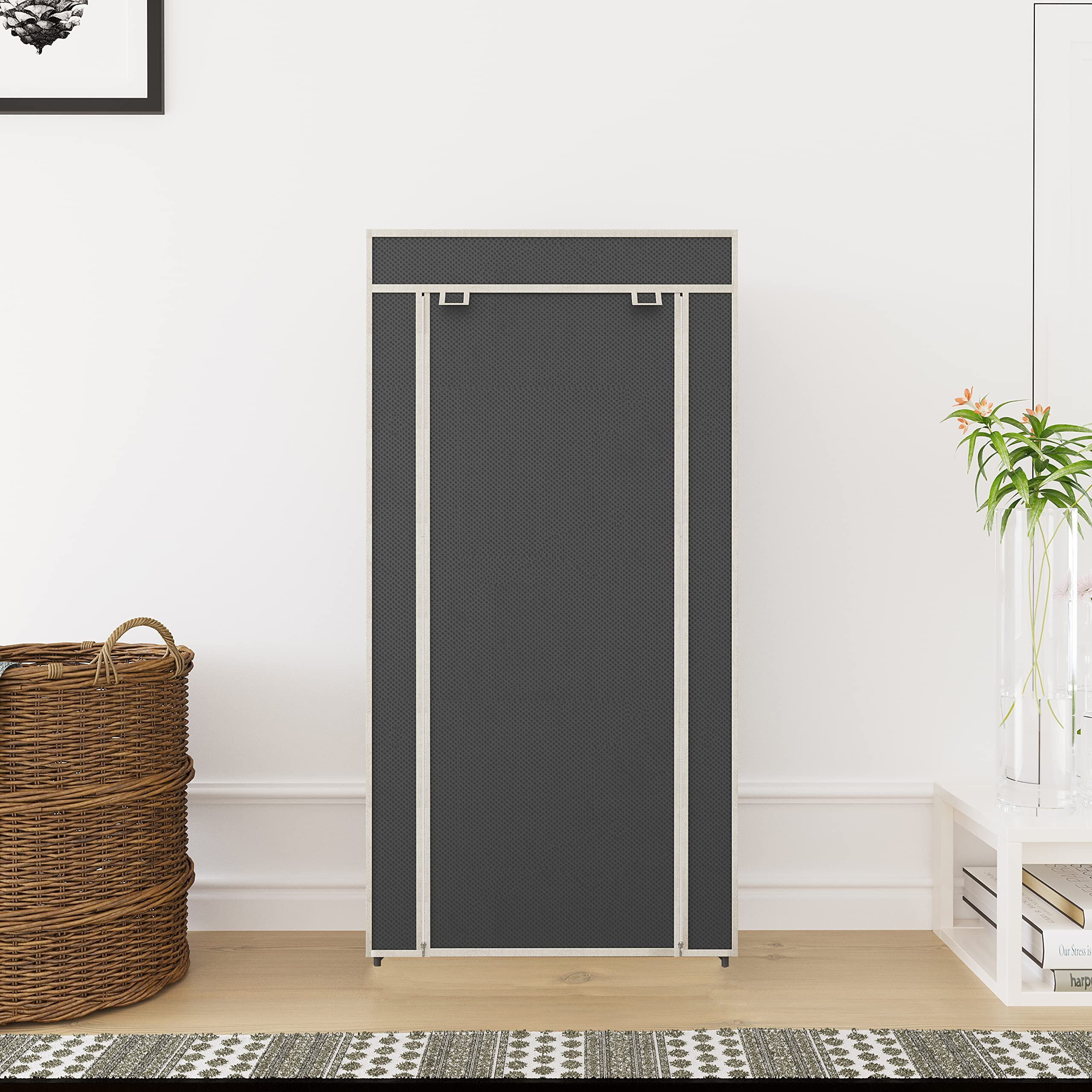 Gtc Multipurpose Portable Shoe Cabinet Rack Light Weight Foldable Shelves Storage Organizer With Wardrobe Cover For Home (6 Layer, Grey) Storage Unit