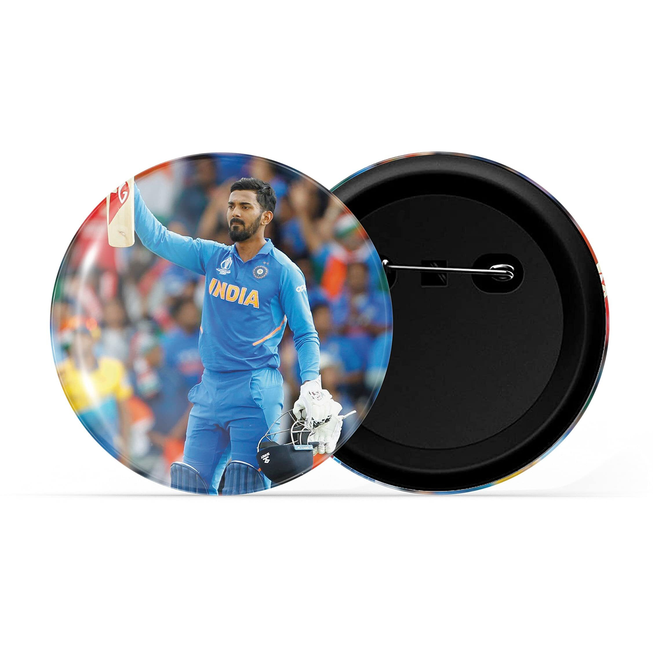 Dhcrafts Pin Badges Multicolor Cricketer Kl Rahul D2 Glossy Finish Design Pack Of 1 (58Mm)