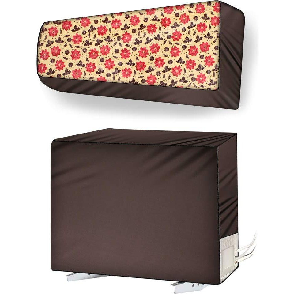Stylista Ac Cover Set Of Indoor And Outdoor Unit For 2 Ton Capacity Sprig Pattern Multicolor
