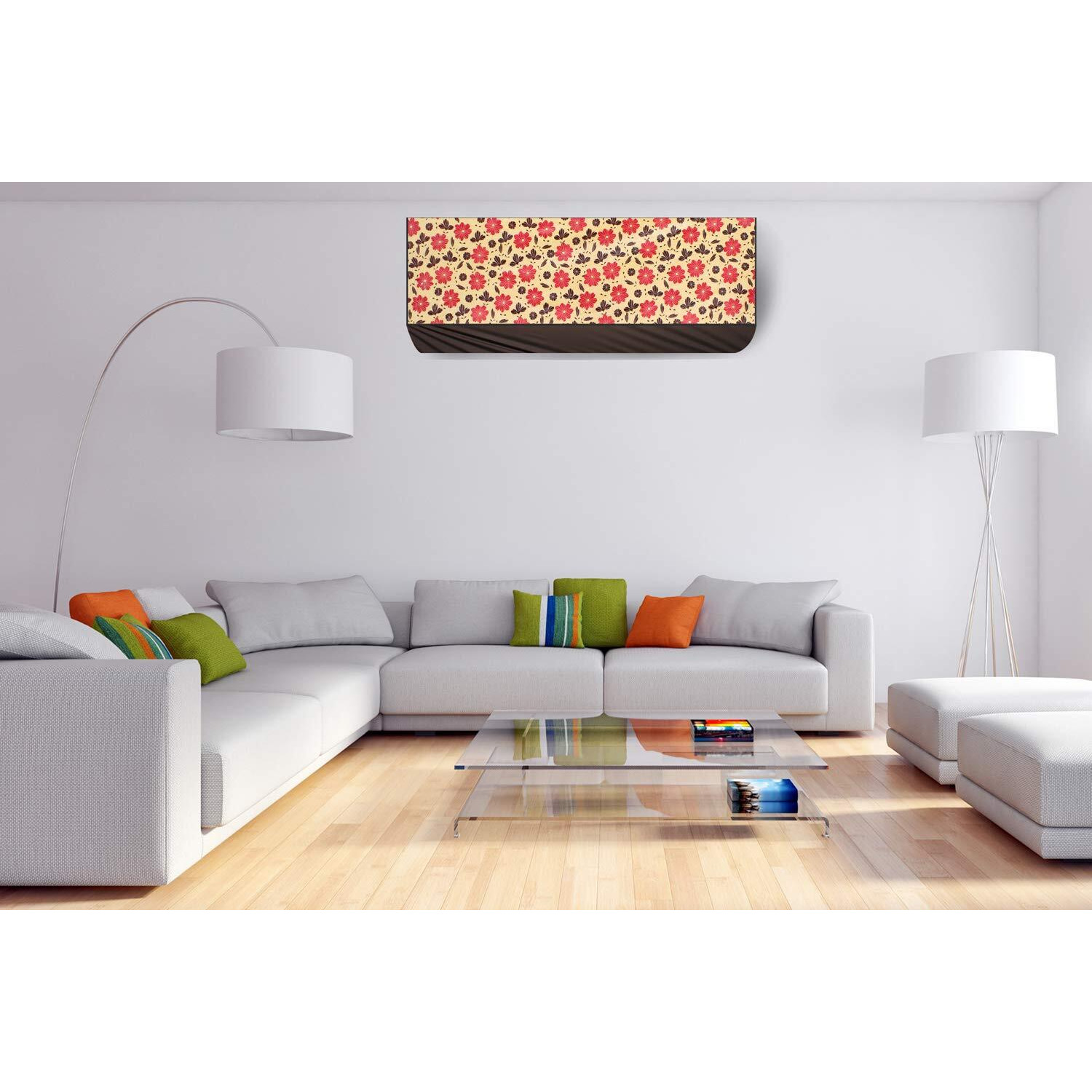 Stylista Ac Cover Set Of Indoor And Outdoor Unit For 2 Ton Capacity Sprig Pattern Multicolor