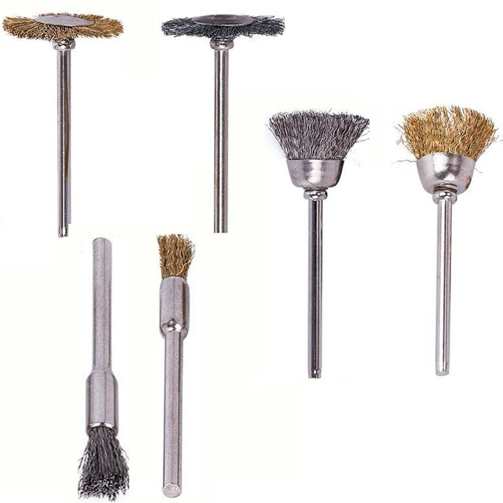 Diy Crafts 3 Pcs Sample, Silver Buffing Wheel, 3 Pcs Only, Brass Steel Buffing Wheel Cup End Polishing Cleaning Grinding Accessory Brush For Dremel Rotary Too(3 Pcs Sample, Silver Buffing Wheel)