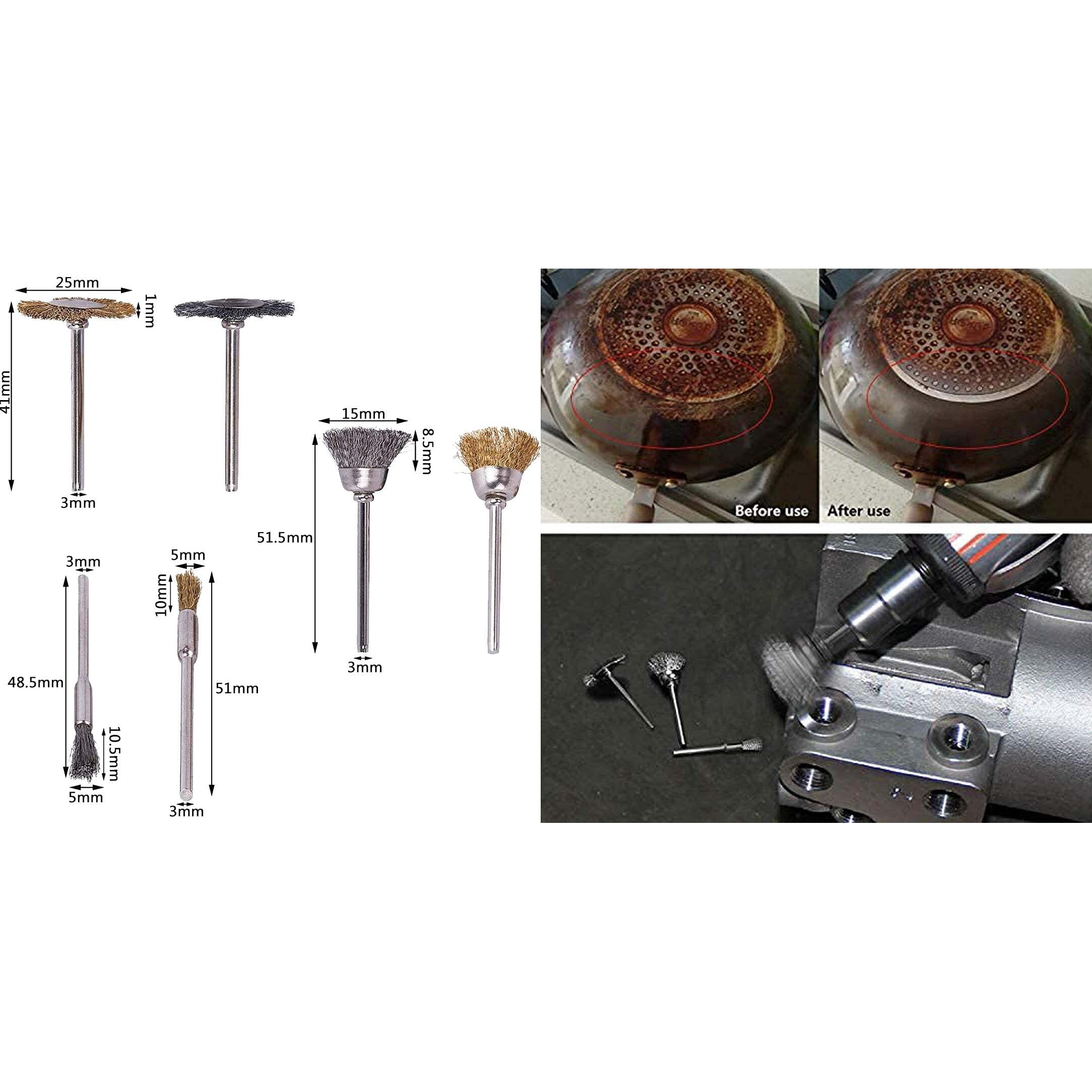 Diy Crafts 3 Pcs Sample, Silver Buffing Wheel, 3 Pcs Only, Brass Steel Buffing Wheel Cup End Polishing Cleaning Grinding Accessory Brush For Dremel Rotary Too(3 Pcs Sample, Silver Buffing Wheel)