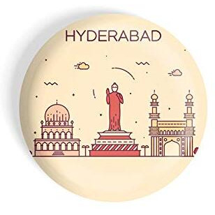 Dhcrafts Fridge Magnet Brown Color Hyderabad Glossy Finish Design Pack Of 1