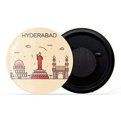Dhcrafts Fridge Magnet Brown Color Hyderabad Glossy Finish Design Pack Of 1