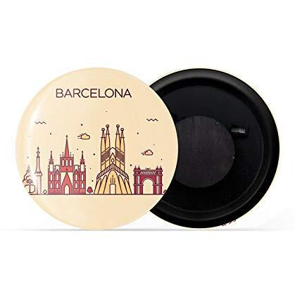 Dhcrafts Fridge Magnet Brown Color Barcelona Glossy Finish Design Pack Of 1