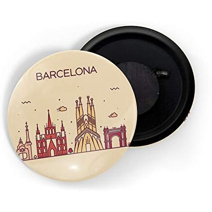 Dhcrafts Fridge Magnet Brown Color Barcelona Glossy Finish Design Pack Of 1