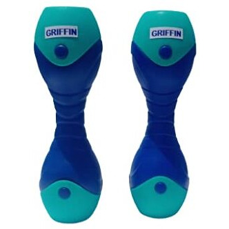 Griffin Oval Shape Dumbbells Set For Men & Women, 2Kg Pair, Non-Slip, Arm & Leg Muscles Builder, Pvc Material, Turquoise