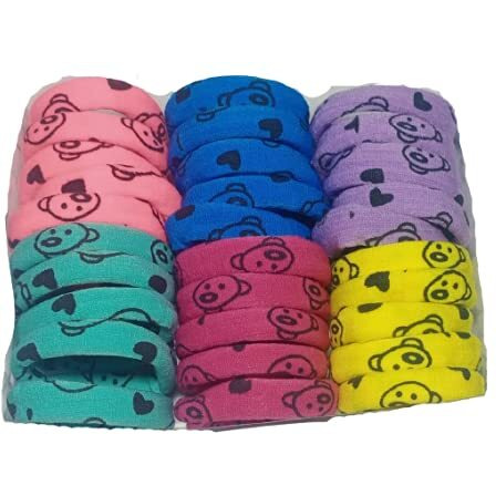 Srs Hair Printed Rubber Band For Women & Girl's (Multi-Colour) Pack Of 30 Piece