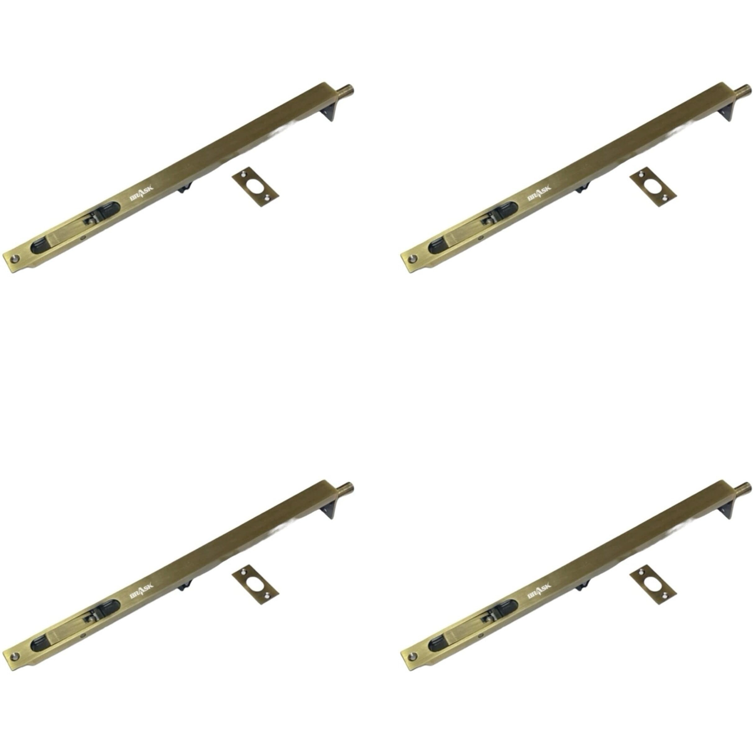 Brask Brass Flush Tower Bolt 12 Inches (300 Mm) With Screws | Concealed Tower Bolt 12" (Antique Brass, 1)