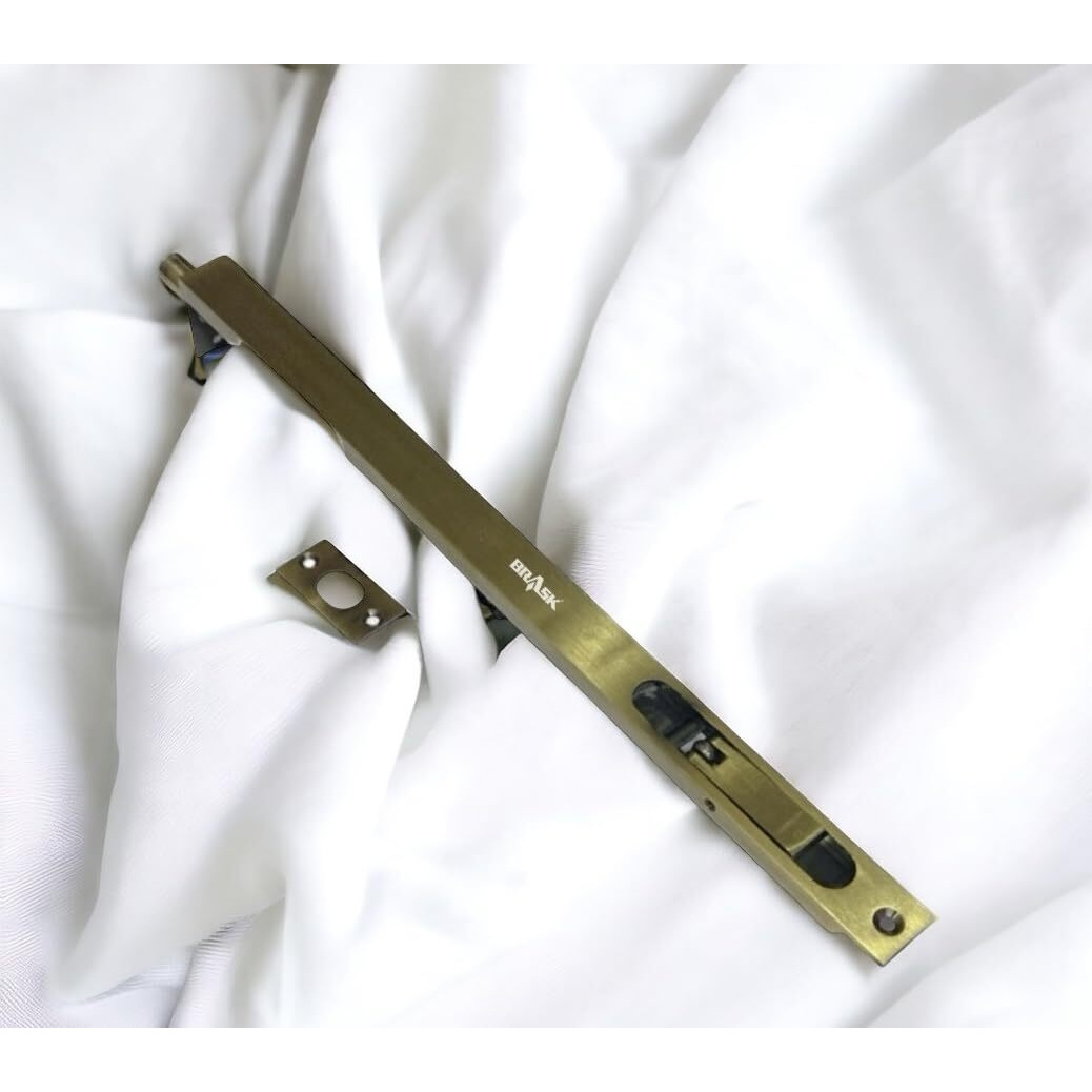 Brask Brass Flush Tower Bolt 12 Inches (300 Mm) With Screws | Concealed Tower Bolt 12" (Antique Brass, 1)