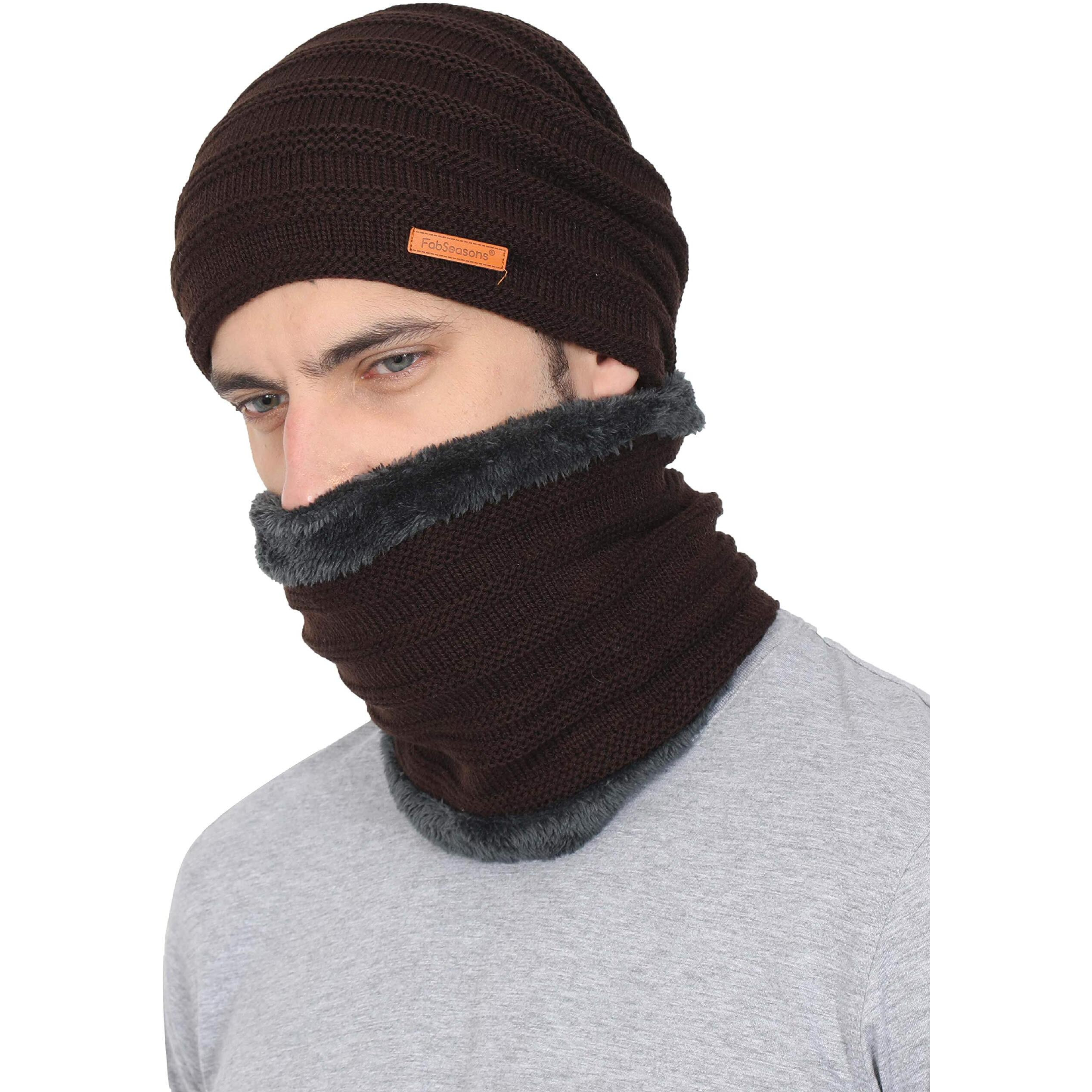 Fabseasons Unisex Acrylic Cap (Wc-Mc-11Darkbrown_Brown_Free Size)