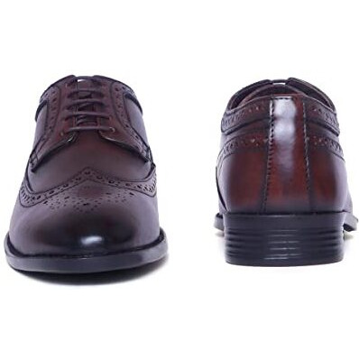 Zoom For Men Leather Formal Shoes For Men Light-Weight, Flexible,Durable & Comfortable With Cushioned Insole For Office/Party A-4075 (Black)