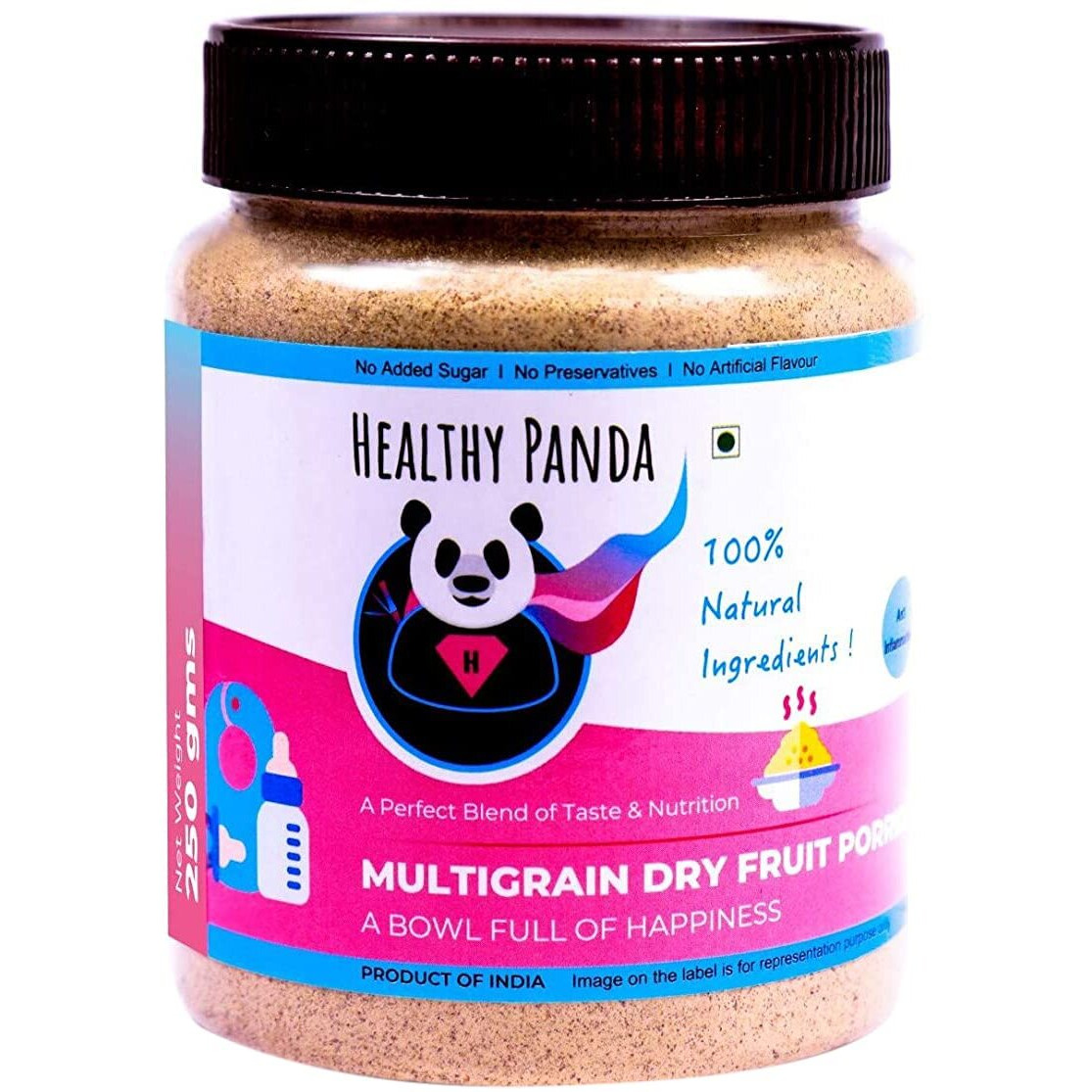 Healthy Panda Organic Multigrain Dry Fruit Porridge/Sprouted Dry Fruit Porridge, Cereal Based Porridge - 250 Grams, Pack Of 2 (500 Grams)