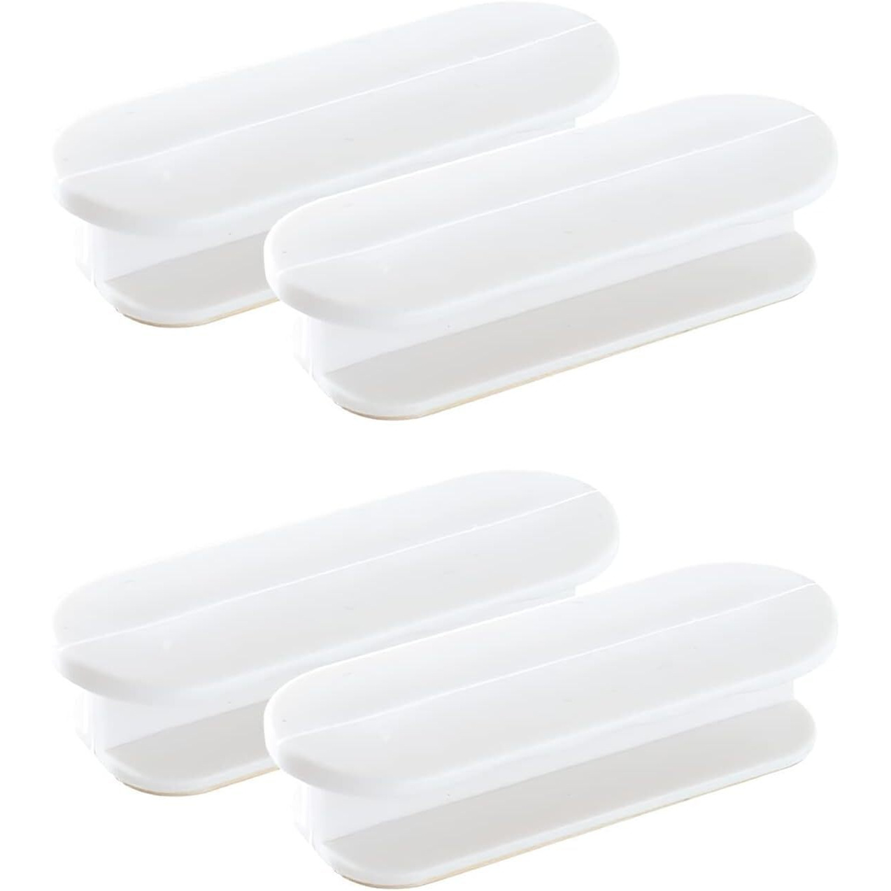 Dhvsam Adhesive Cabinet Handles, Self-Stick Instant Cabinet Handles Alloy No Drilling Push Pull Handles Helper For Kitchen Cabinet Drawer Window Sliding Closet (White, 4 Pcs)