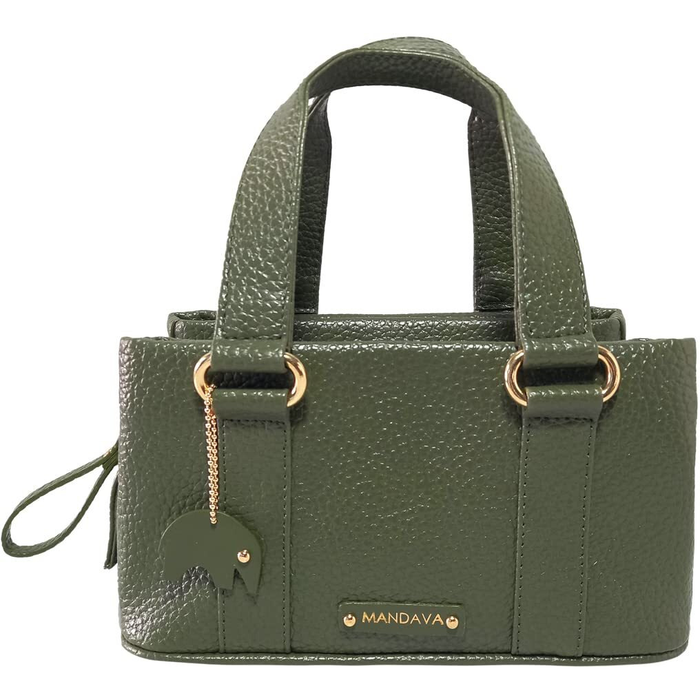 Mandava Women's Pu Leather Mini Handbag, Top Handle Small Satchel Bag For Ladies (Inland Green)