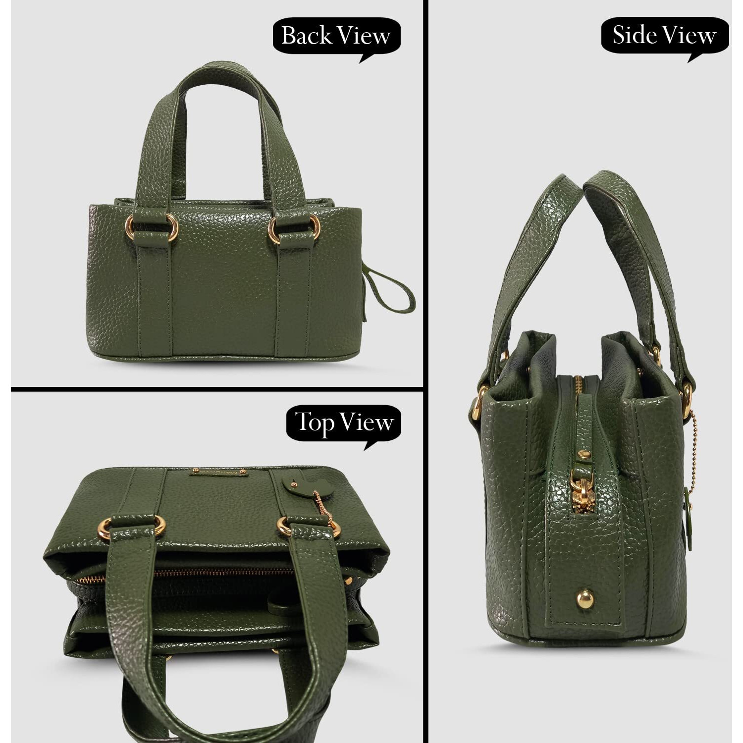 Mandava Women's Pu Leather Mini Handbag, Top Handle Small Satchel Bag For Ladies (Inland Green)