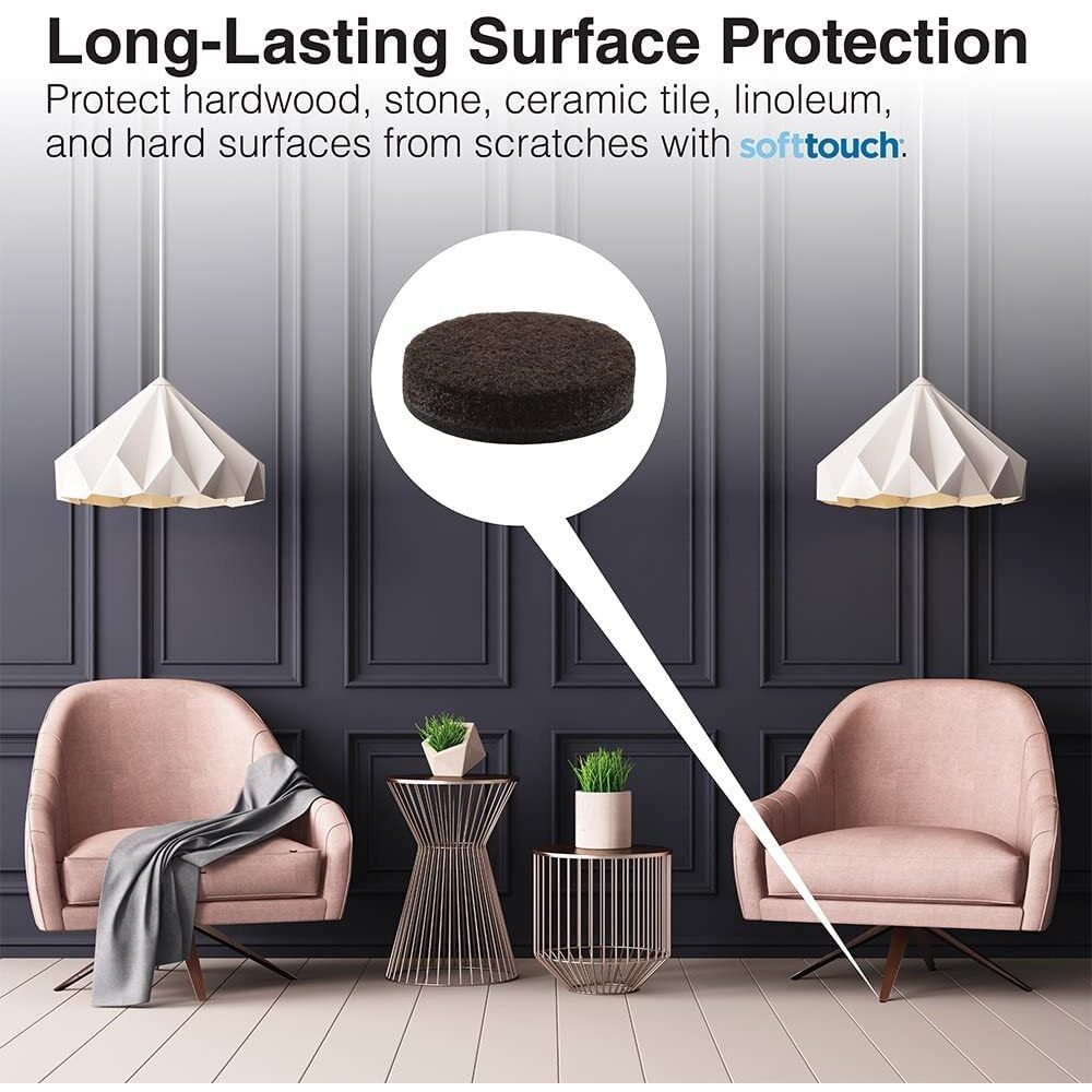 Diy Crafts 50 Pcs, Brawn, Furniture Felt Pads Diameter Round Self Adhesive Protects Kitchen Cabinets, Drawers, Desks And Furniture Against Bumps And Scratches (50 Pcs, Brawn)
