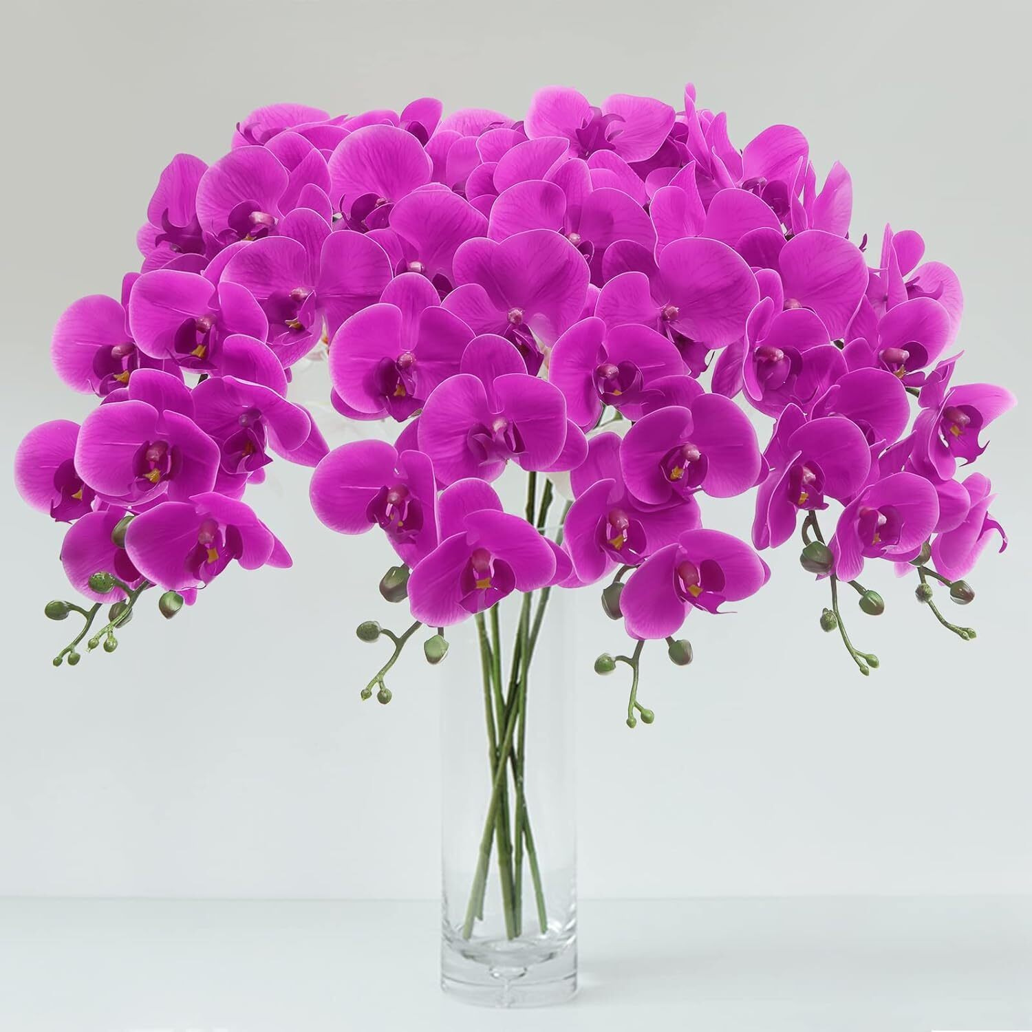 Tied Ribbons Pack Of 3 Artificial Orchid Flowers Sticks For Vase (93.98 Cm, Pink) Decoration Items For Home Decor Living Room Bedroom Office Table Top Vase Pot Centerpiece