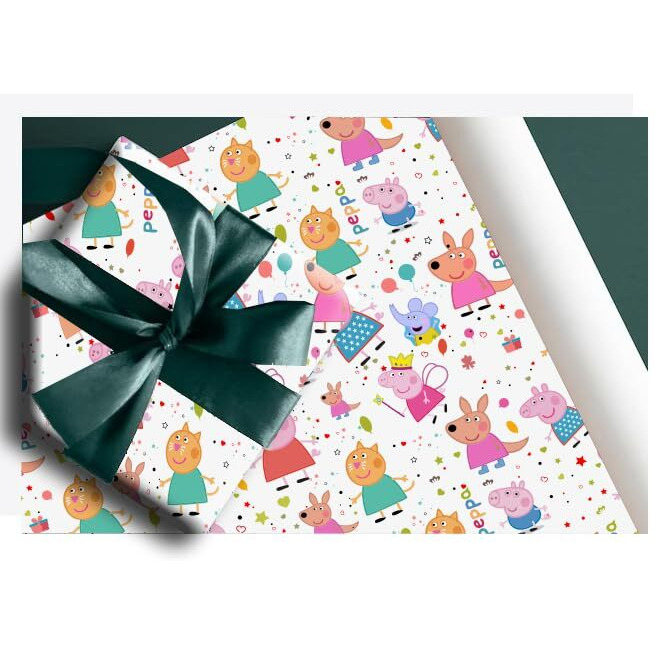 Accuprints Gift Wrapping Paper Pack Of 10|Design Peppa Pig |Size 17 X 28 Inch