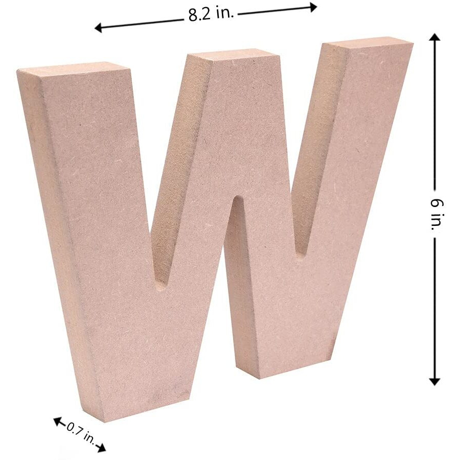 Little Birdie Mdf Alphabet - W, 8.2Inch X 6Inch | Big Size Mdf Alphabets For Art And Craft | Mdf Cutouts For Lippan Art, Resin Art, Wall Decoration, Diy Craft, Painting | Mdf Wooden Alphabet Letters
