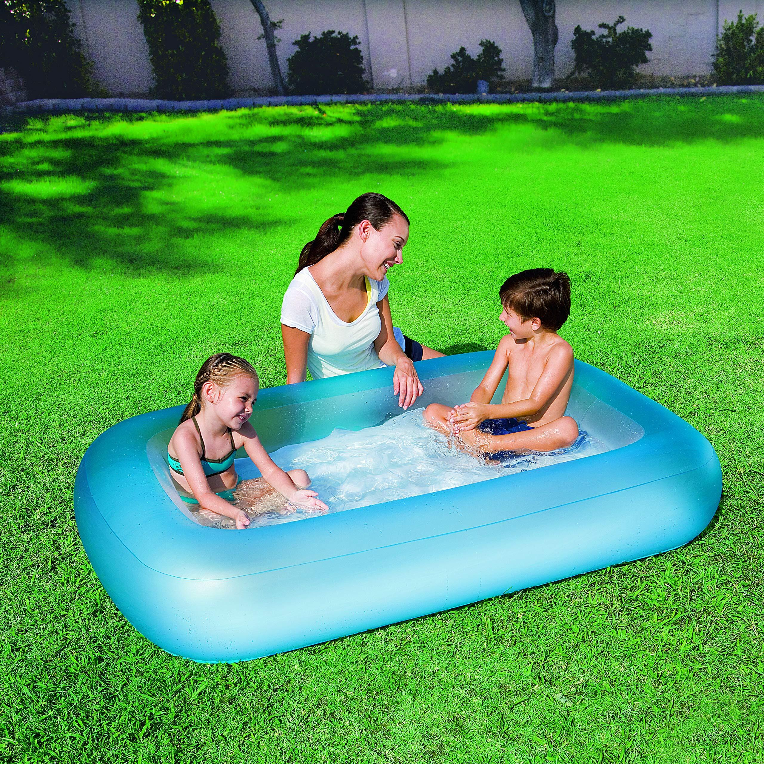 Bestway Inflatable Swimming Pool For Baby Kids Adult Aquababes Bathtub Water Capacity 102 Ltr. 5.Feet | 65" X 41" X 10"/165Cm X 104Cm X 25Cm Blue