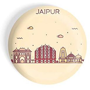 Dhcrafts Fridge Magnet Brown Color Jaipur Glossy Finish Design Pack Of 1