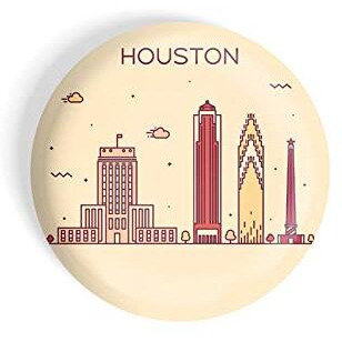 Dhcrafts Fridge Magnet Brown Color Houston Glossy Finish Design Pack Of 1