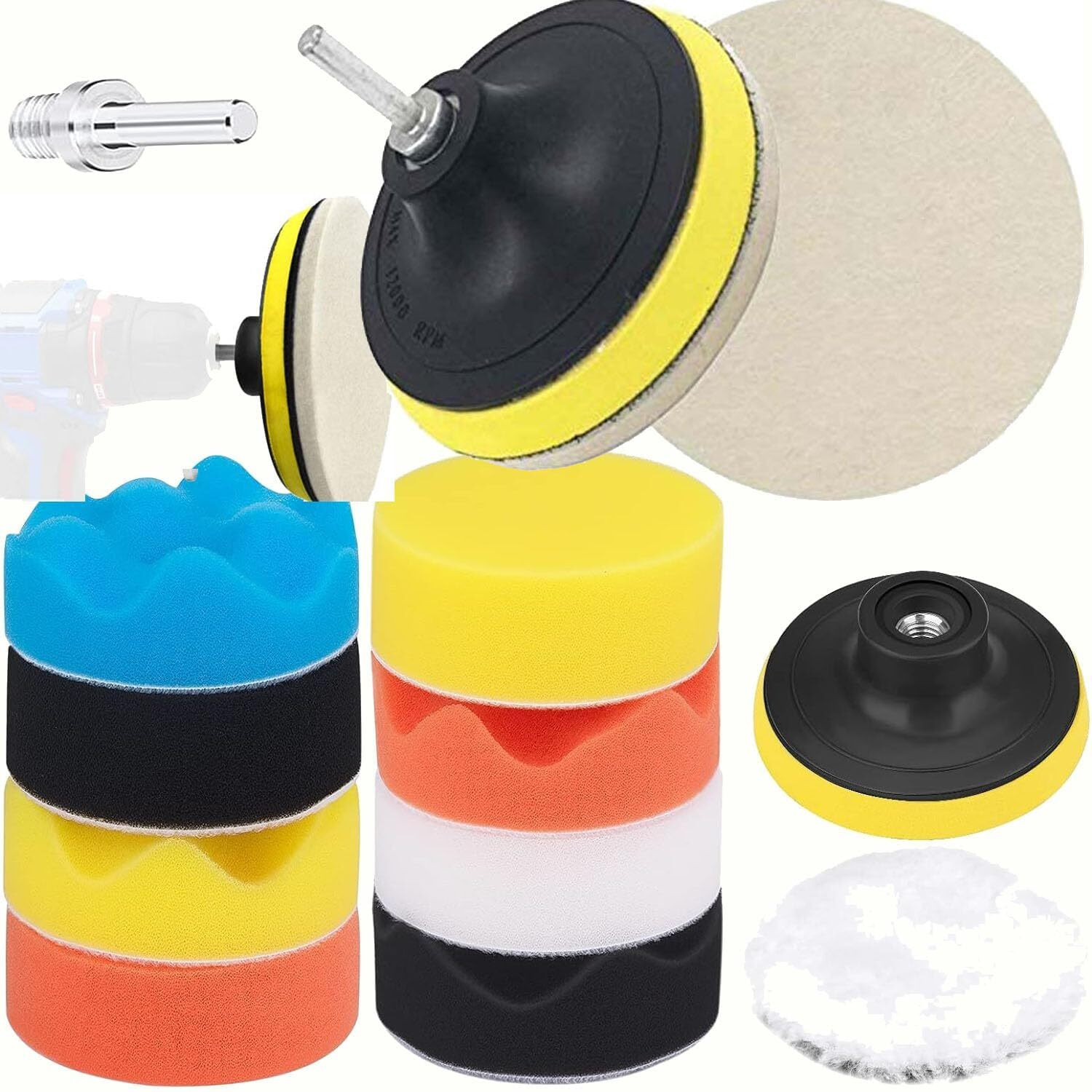 Diy Crafts 15X 1X Fur 1X Felt Pad, 3&quotInch., Mini Cone 1-3&quotInch Choice 1-7&quotInch Sponge Buffing Waxing Felt Fur Pad For Tight Area Detailing Polishing Sealing Glaze+Min(15X 1X Fur 1X Felt Pad, 3&quotInch.)