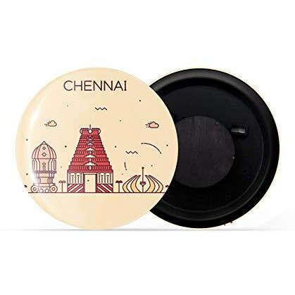 Dhcrafts Fridge Magnet Brown Color Chennai Glossy Finish Design Pack Of 1