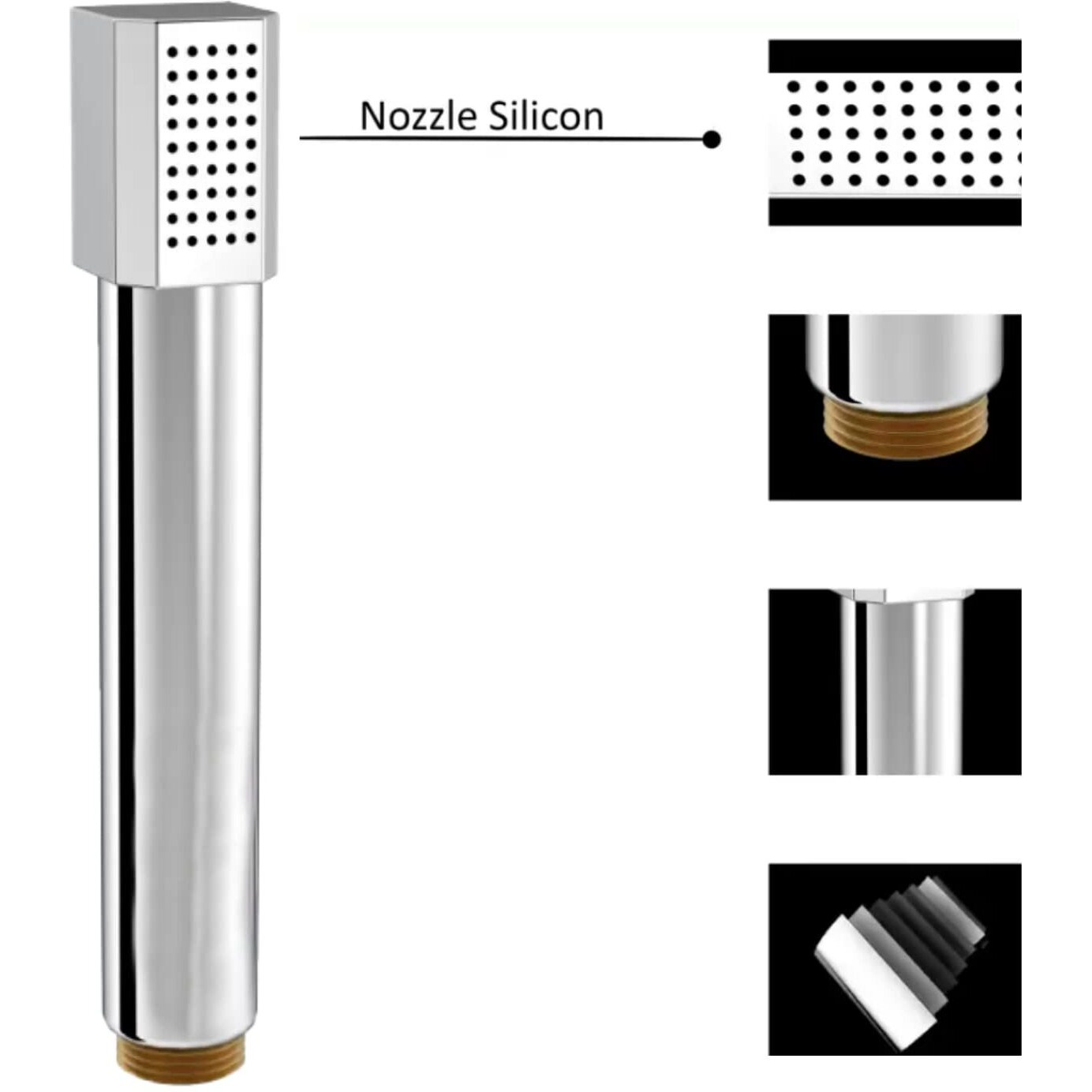 Zap Zx5534 Hand Shower With Flexible Silicone Nozzles, Stainless Steel Finish, Lightweight, Great Grip, Precise Water Flow(Ultra Modern Sleek Superior Hair Rinse)