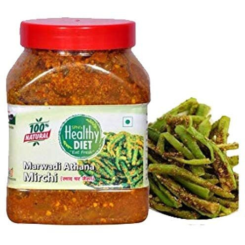 Healthy Diet Organic Marwadi Pickle Home Made Ma Ke Hath Se Bnaya Hua Healthy And Fresh Testy For Whole Family Mirchi Ka Achar, Good Source Of Energy Eat Daily ||Mouth-Watering Mother Made Love(1 Kg)