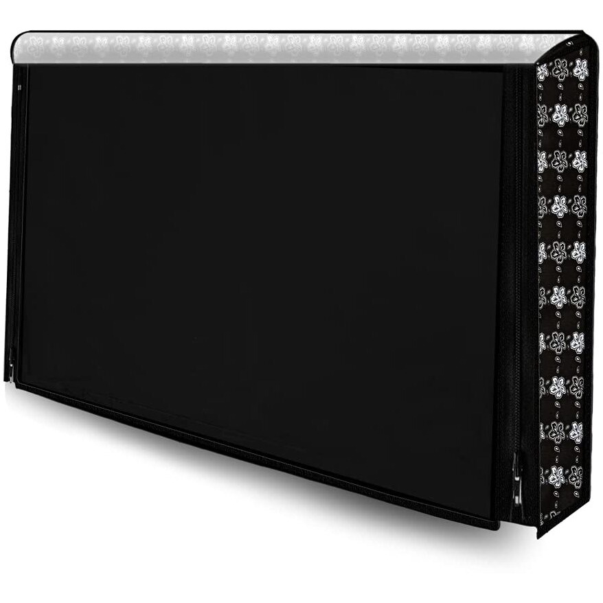 Stylista Waterproof Led Tv Cover For All 65 Inch Models Floral Pattern Black
