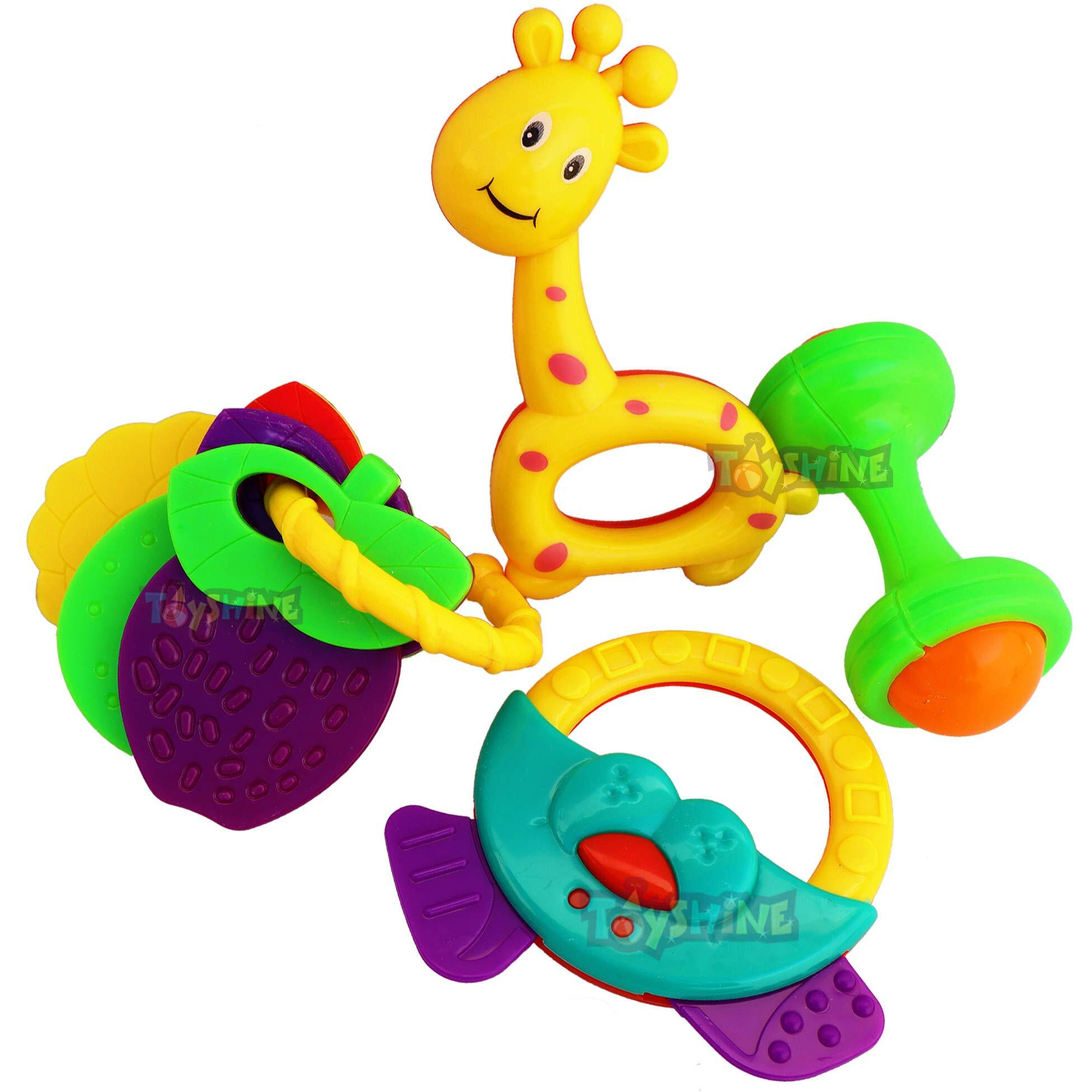 Toyshine Pack Of 4 Rattle Set For New Born Babies, Toy For Babies, Non-Toxic