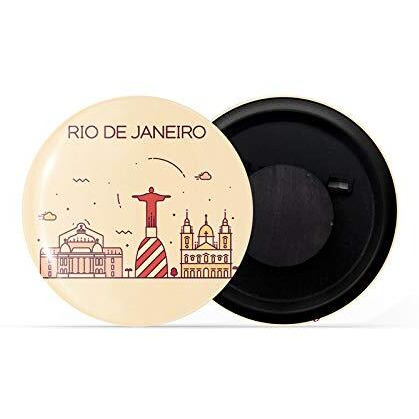 Dhcrafts Fridge Magnet Brown Color Rio De Janeiro Glossy Finish Design Pack Of 1