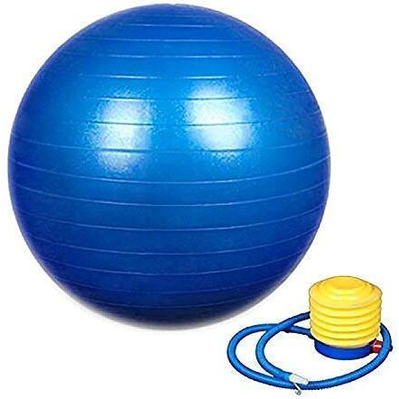 N M Z Non-Slip Anti Burst Yoga Ball With Quick Pump (75 Cm, Blue)