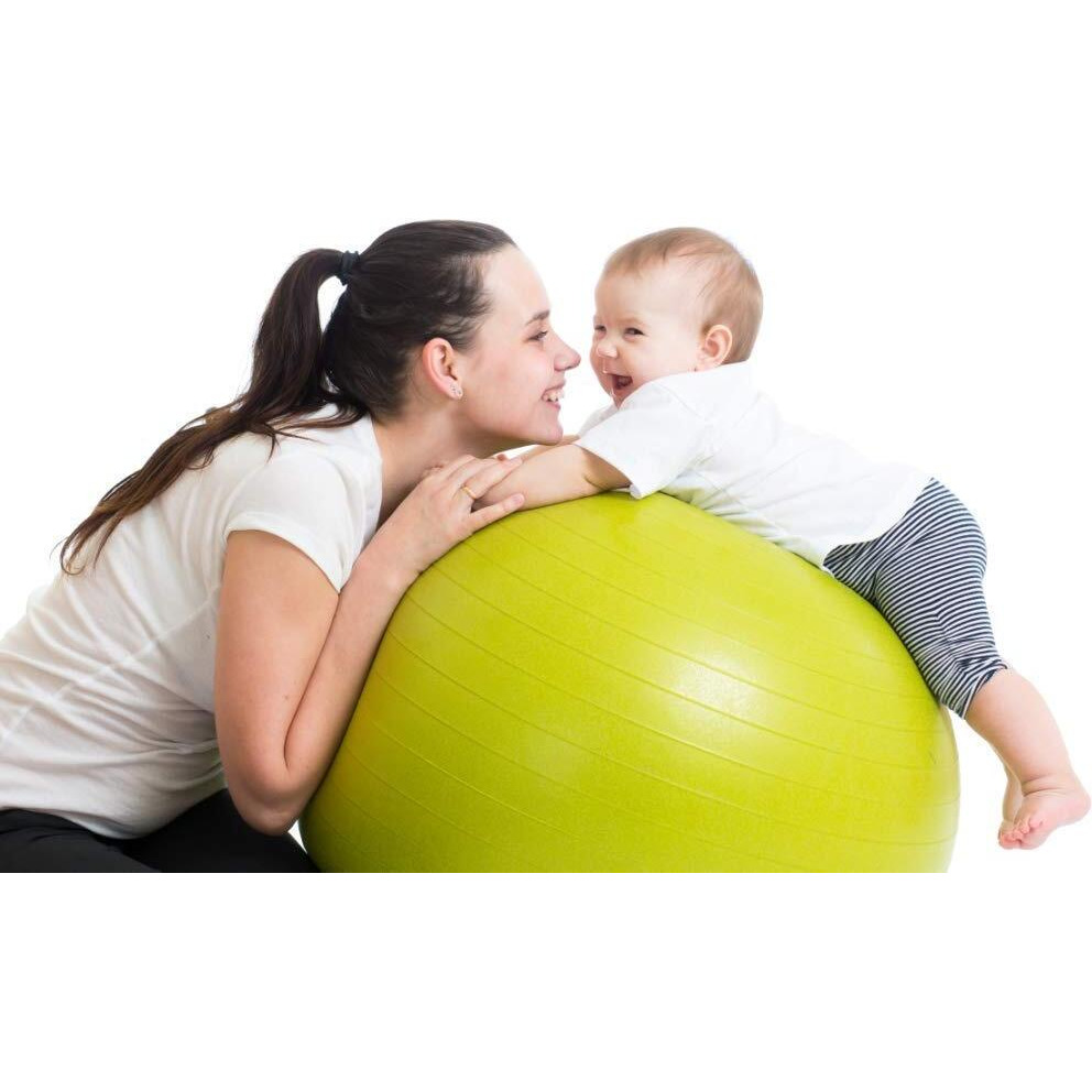 N M Z Non-Slip Anti Burst Yoga Ball With Quick Pump (75 Cm, Blue)