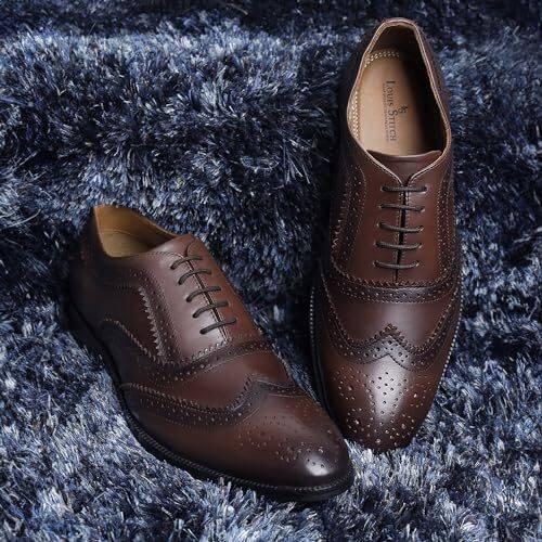 Louis Stitch Men's Formal Shoes | Handcrafted European Leather Brogues | Lace-Up Style For Business, Formal Brunette Brown, Uk Size 8 -Eubg