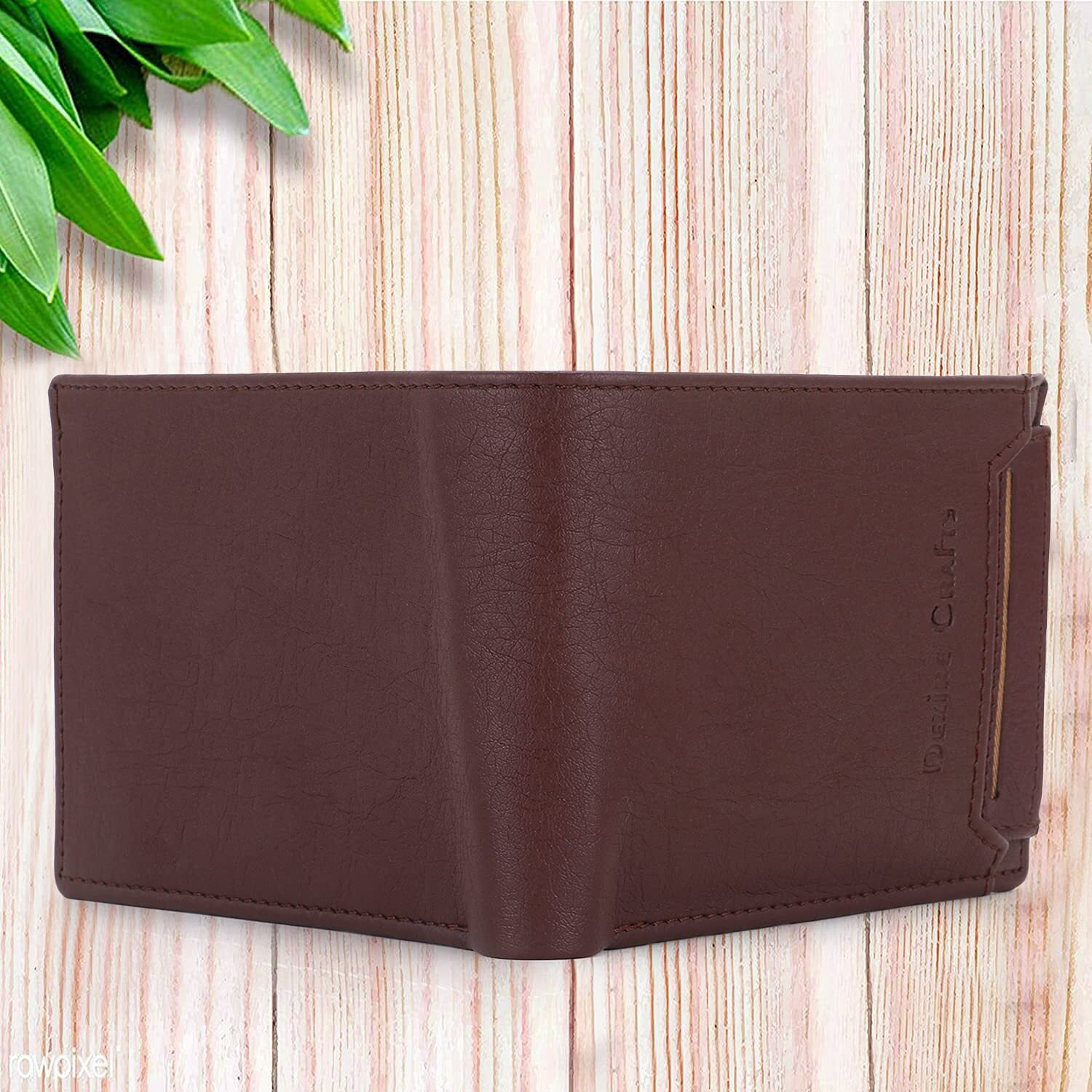M Mensanity Dezire Crafts Men Formal, Casual, Party Artificial Leather Removable Card Slot Wallets (8 Card Slots) (Brown)