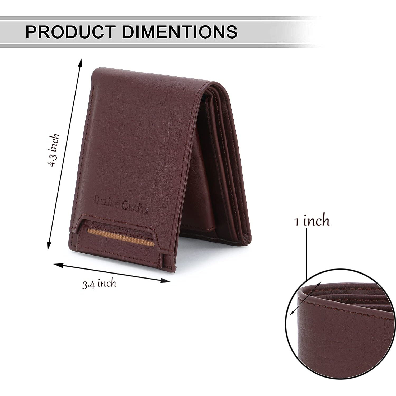 M Mensanity Dezire Crafts Men Formal, Casual, Party Artificial Leather Removable Card Slot Wallets (8 Card Slots) (Brown)
