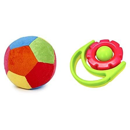 Little Innocents Non-Toxic, Bpa Free, Isi Marked Baby Rattles With Baby Soft Toy Play Ball Combo Pack For Infants (2- Pcs Set -Bc)