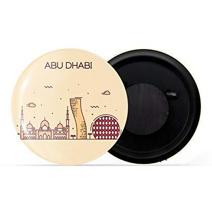 Dhcrafts Fridge Magnet Brown Color Abu Dhabi Glossy Finish Design Pack Of 1