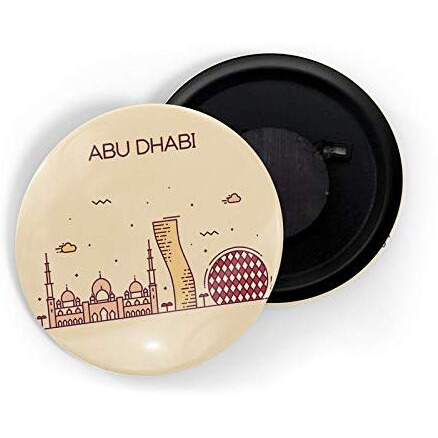 Dhcrafts Fridge Magnet Brown Color Abu Dhabi Glossy Finish Design Pack Of 1