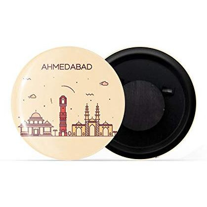 Dhcrafts Fridge Magnet Brown Color Ahmedabad Glossy Finish Design Pack Of 1