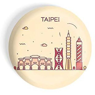 Dhcrafts Fridge Magnet Brown Color Taipei Glossy Finish Design Pack Of 1