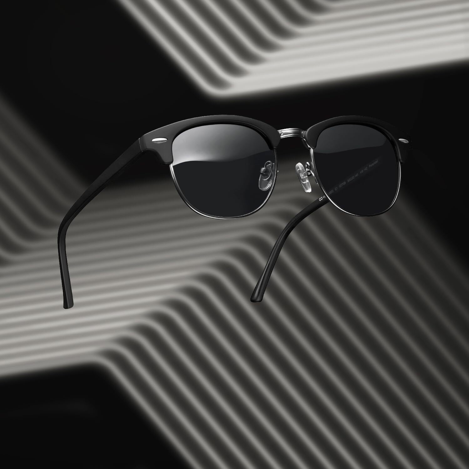 Vincent Chase Eyewear By Lenskart|Matte Black Silver Grey Full Rim Square Branded Latest And Stylish Sunglasses|Polarized And 100% Uv Protected|Men & Women|Large|Vc S12973