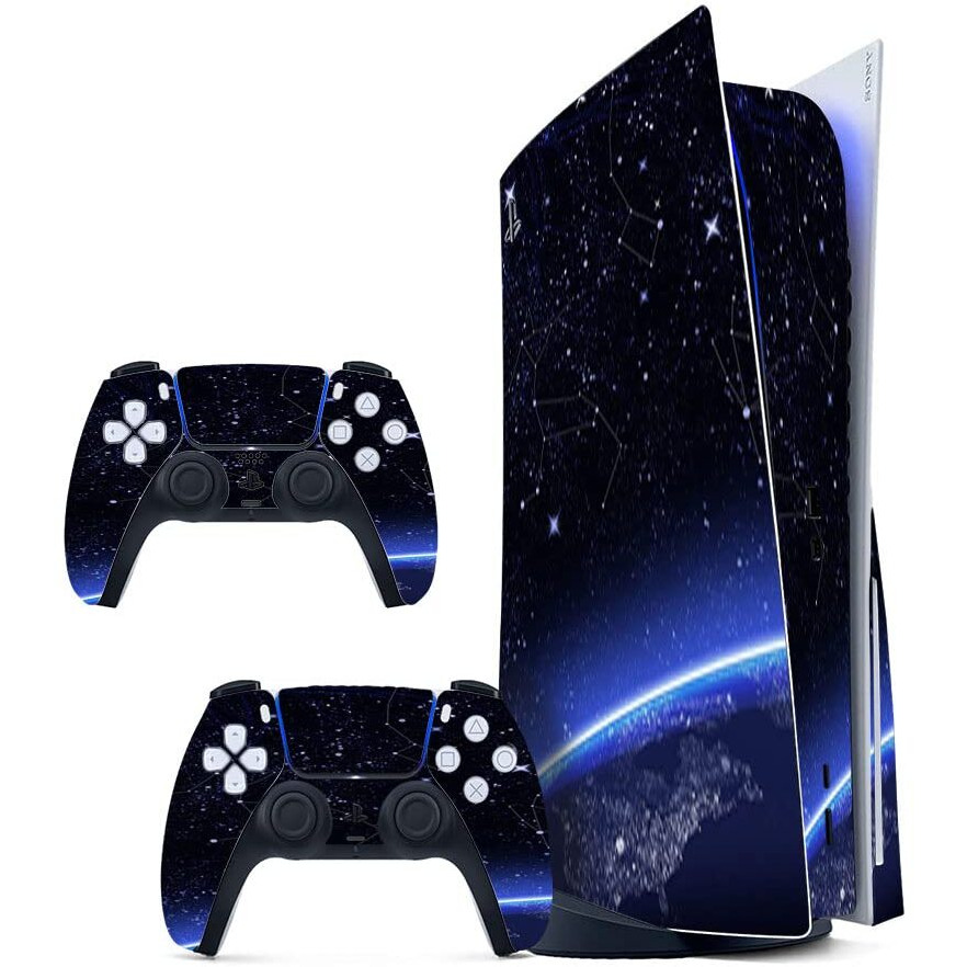 Gadgets Wrap Printed Vinyl Skin Sticker Decal For Sony Ps5 Playstation 5 Disc Edition Console & 2 Controller (Skin Only, Console & Controller Not Included.) - Horizon Multicolor