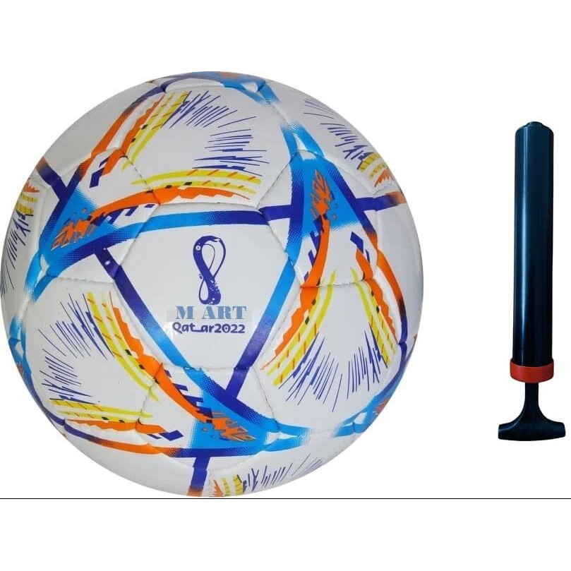 M Art Pvc Football Size 5,With Pump Multicolor